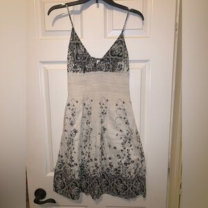 Elegant Black and White Floral Dress